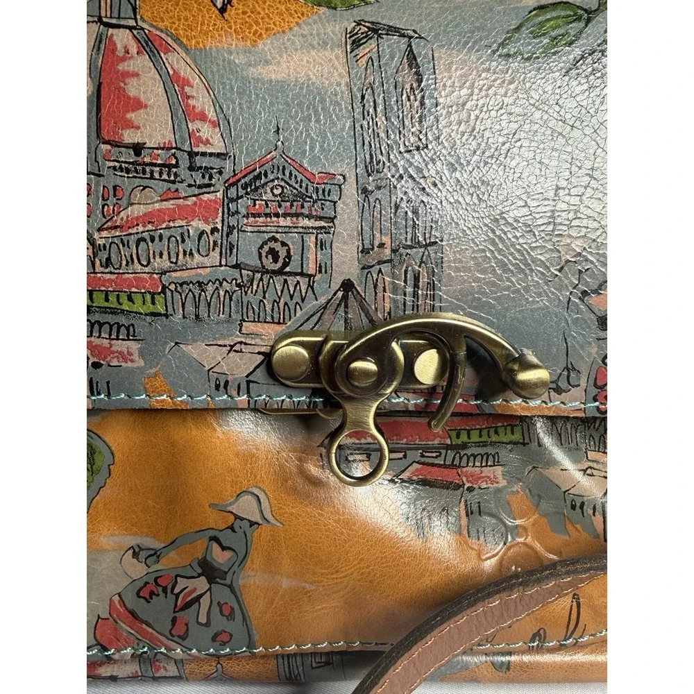 Patricia Nash Leandra Crossbody Leather Purse Beautiful Girl Floral Design EUC